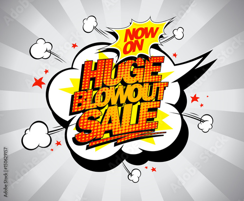 Vector pop-art banner, Huge blowout sale