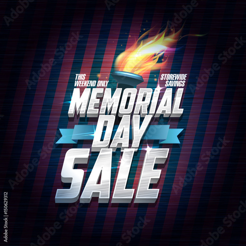 Memorial day sale design, storewide savings this weekend