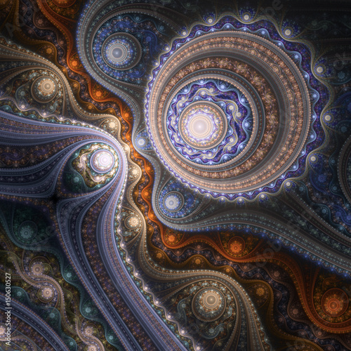Colorful fractal machine  digital artwork for creative graphic design