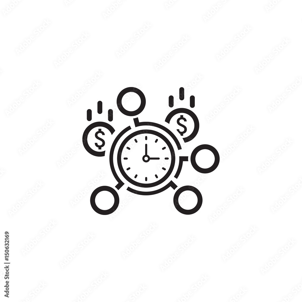 Time Management Icon. Flat Design. Time Management Icon. Flat Design.