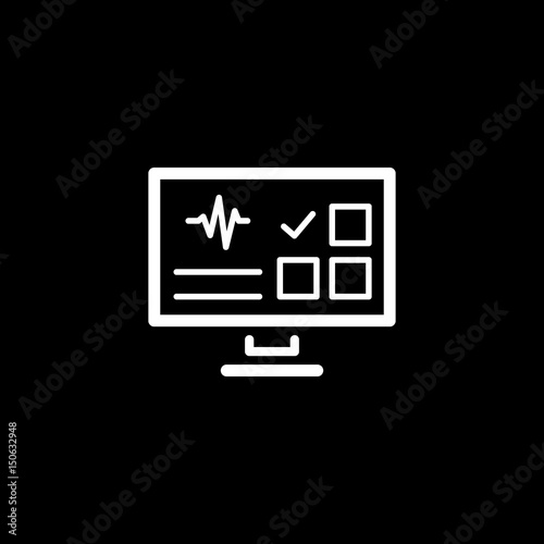 Online Survey Results and Medical Services Icon.