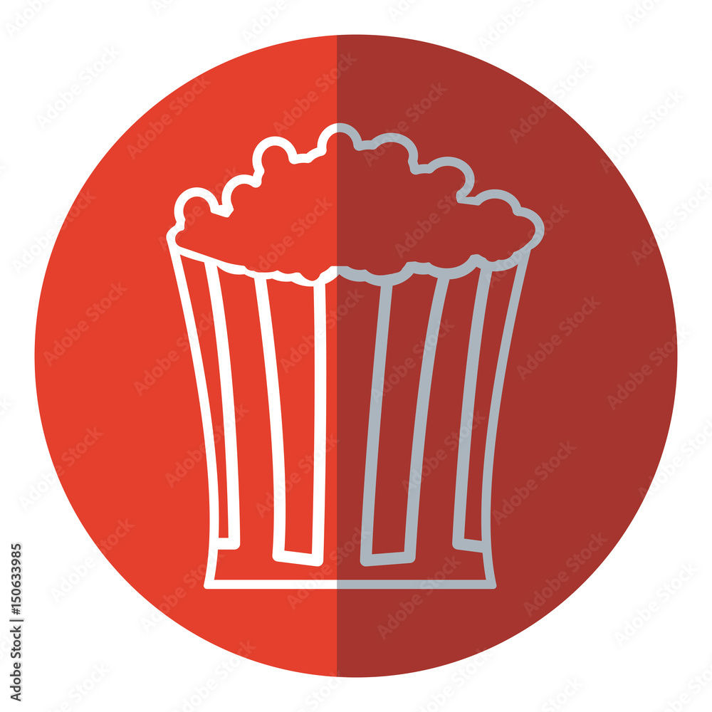 pop corn food celebration party patrotic red circle vector illustration