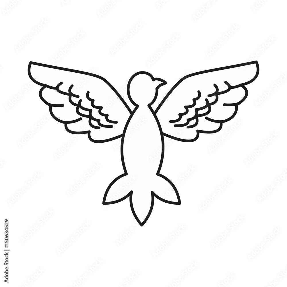 Naklejka premium dove peace flying wings symbol design vector illustration