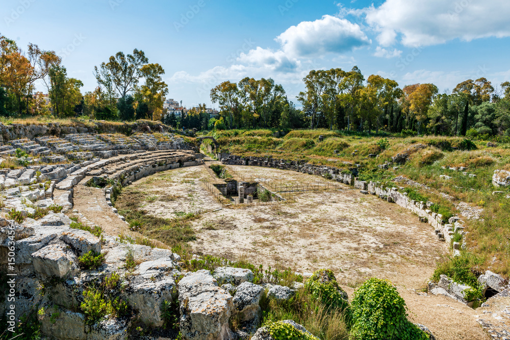 Amphitheater at the Archeological park of Syrakuse