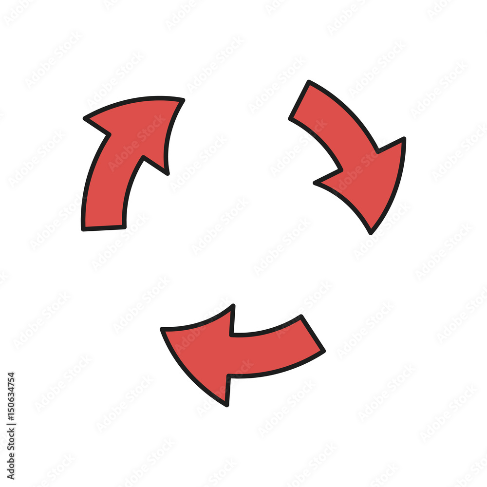 arrows cycle round process direction vector illustration