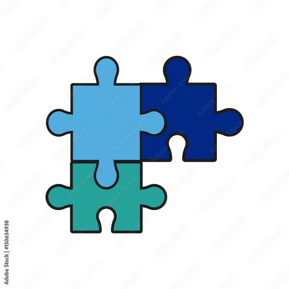 puzzle jigsaw piece business team vector illustration