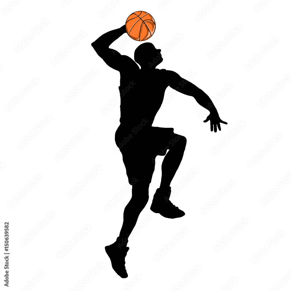 Basketball player's shadow with basketball Stock Illustration Adobe Stock