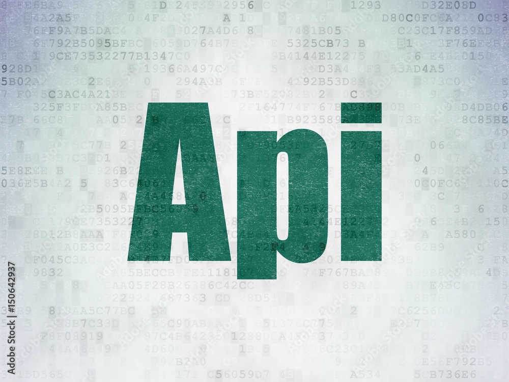 Programming concept: Api on Digital Data Paper background Programming concept: Api on Digital Data Paper background