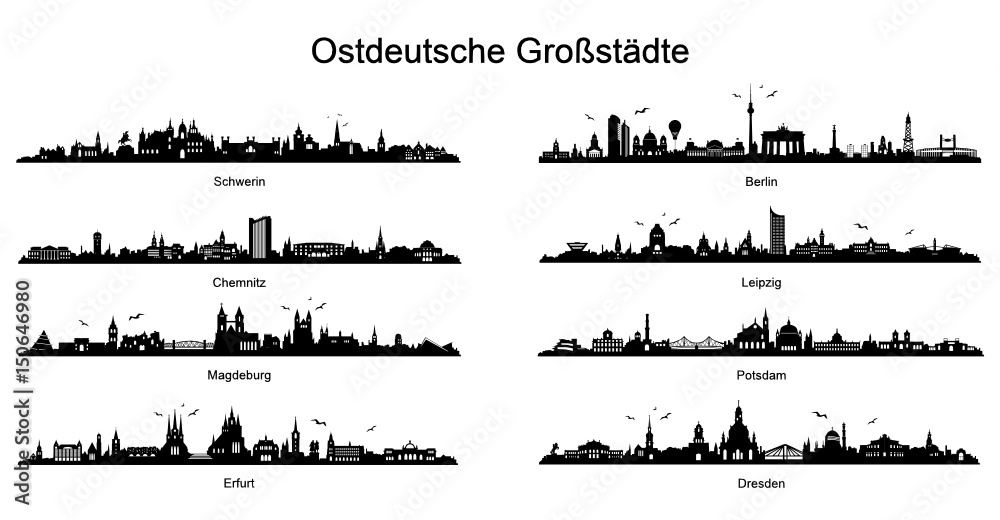Skyline Set Eastern German Towns
