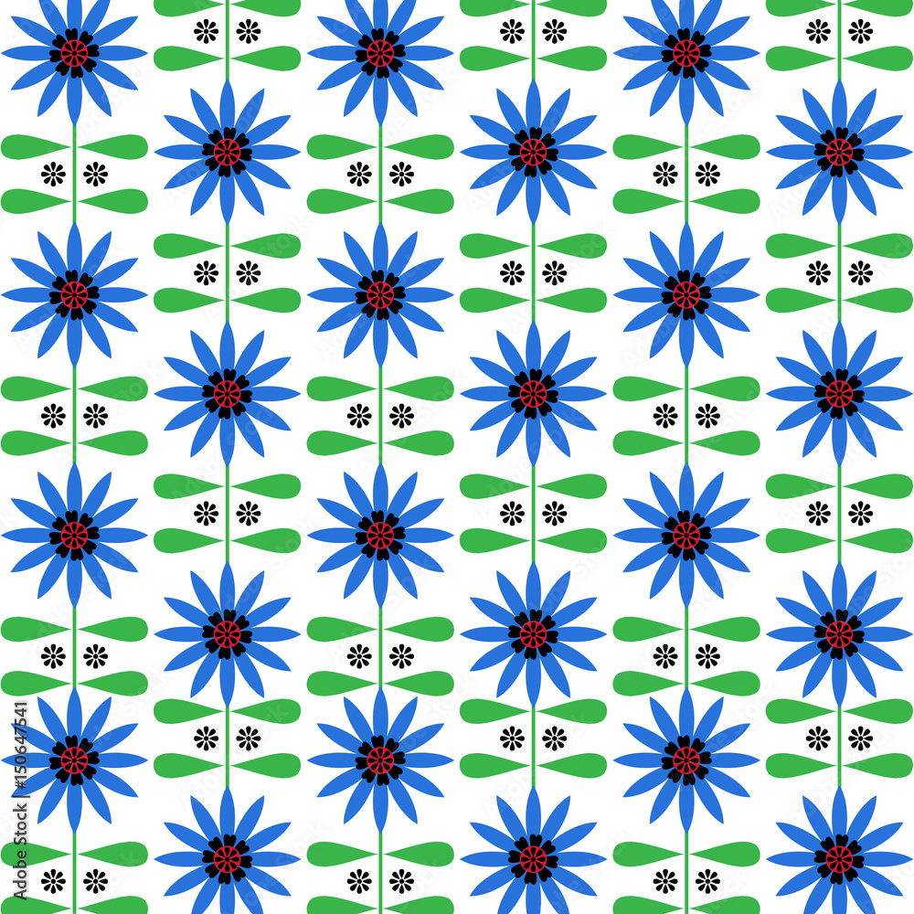 Seamless pattern background with blue flowers Seamless pattern background with blue flowers