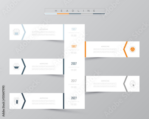 Timeline infographic data visualization. Vector illustration.