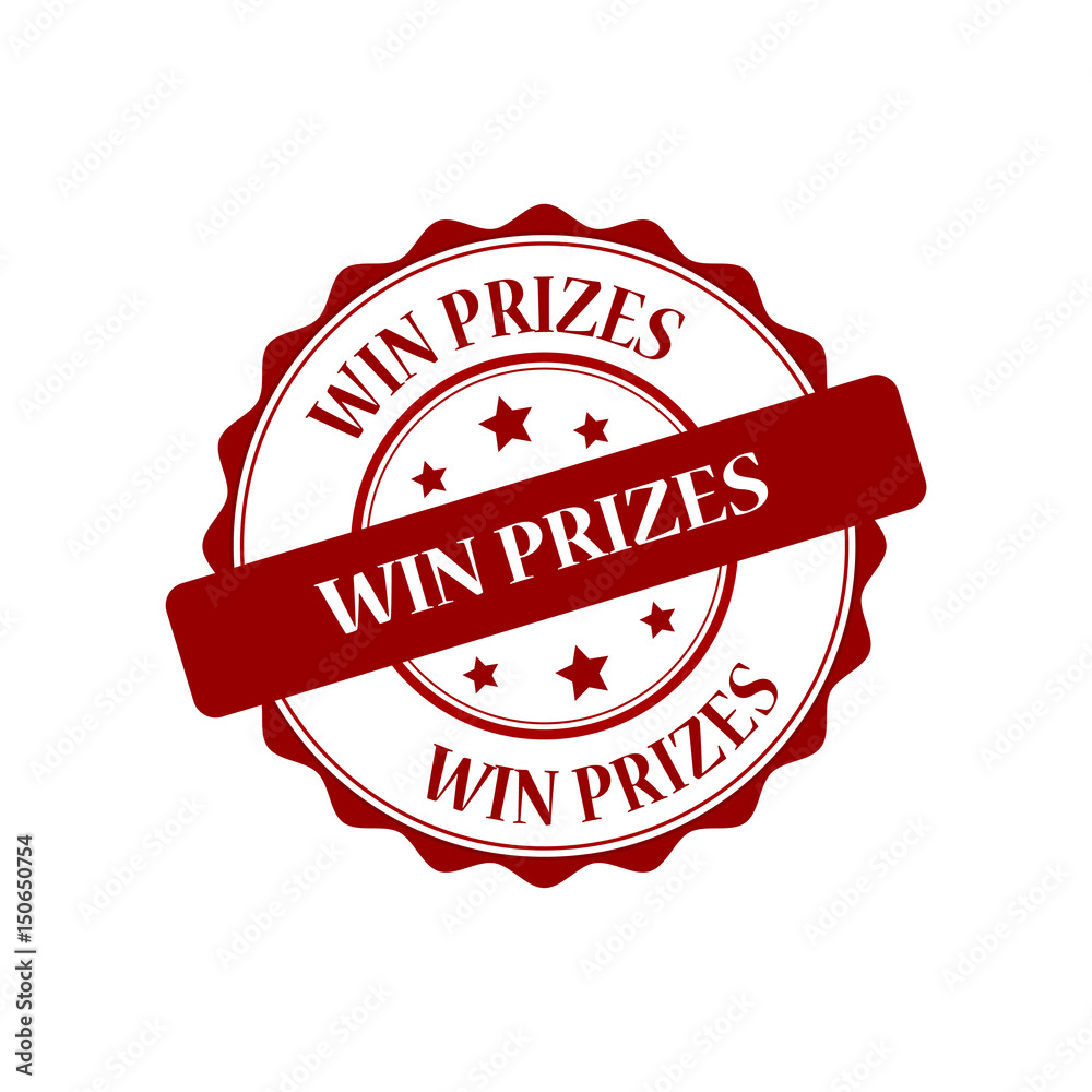 Obraz premium Win prizes red stamp illustration
