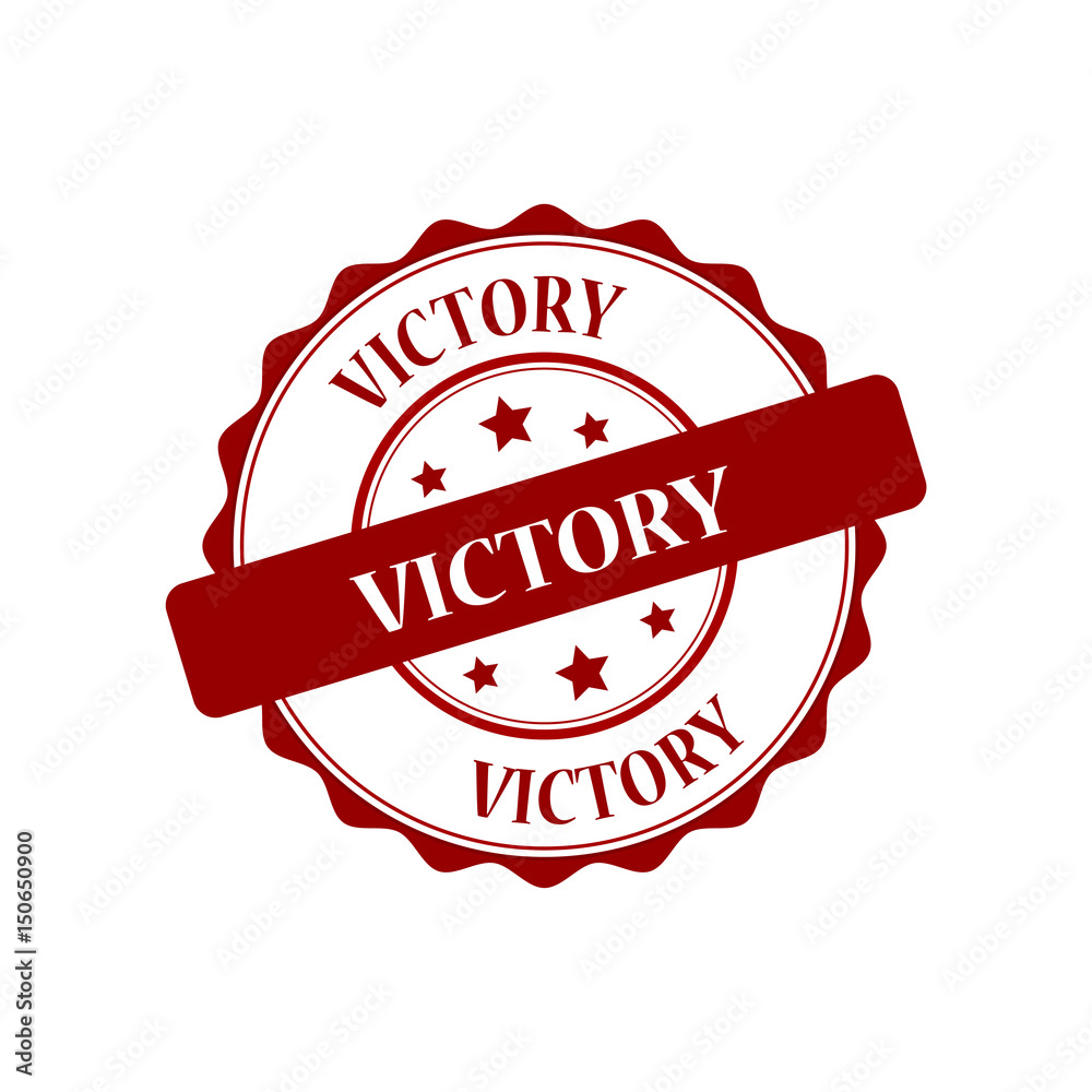 Obraz premium Victory red stamp illustration