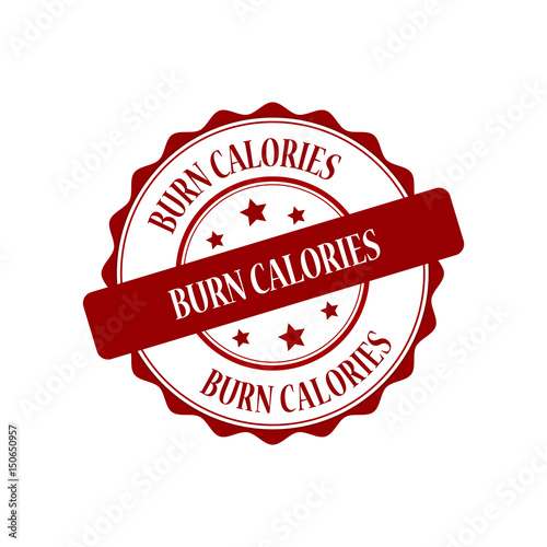 Burn calories red stamp illustration