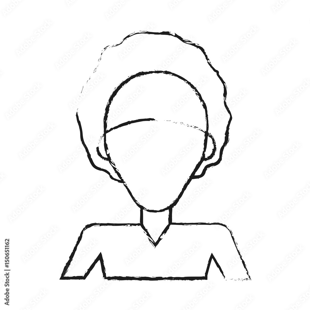 blurred silhouette caricature faceless half body woman with afro hair vector illustration blurred silhouette caricature faceless half body woman with afro hair vector illustration