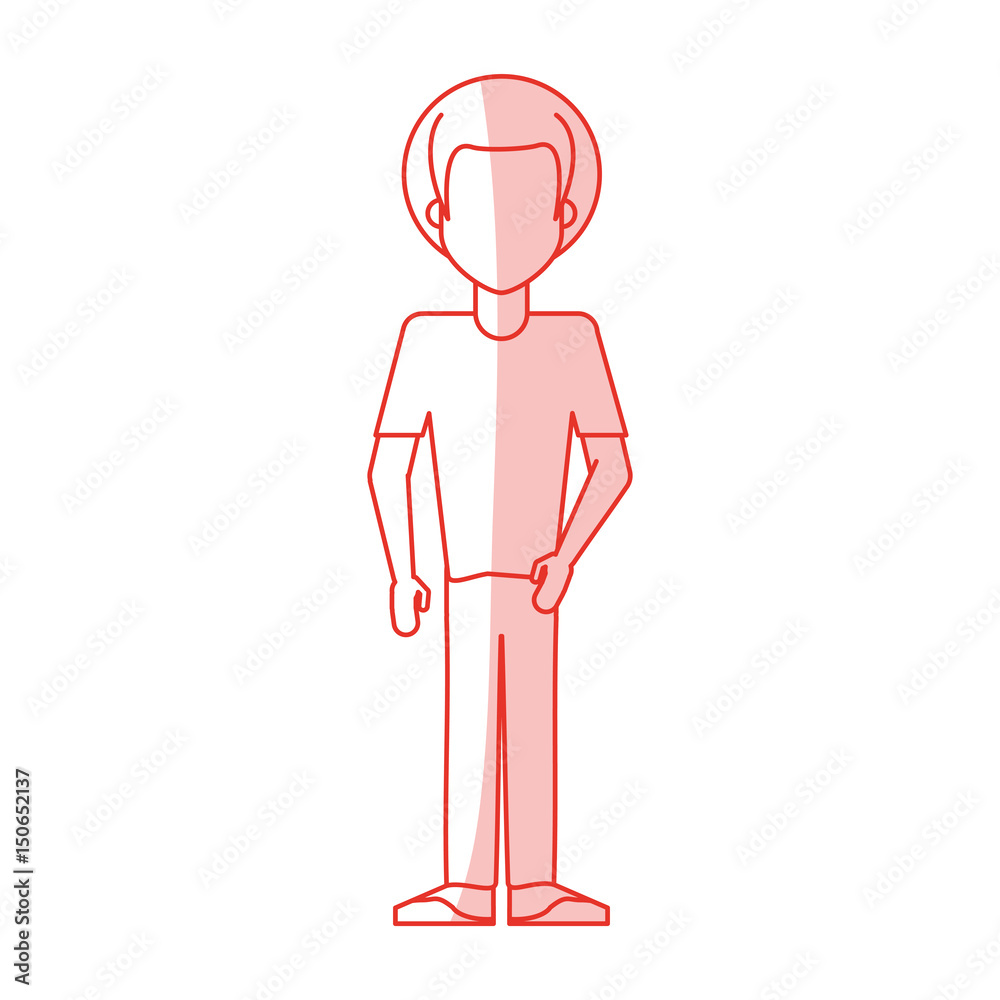 red silhouette shading caricature faceles body man with afro hair vector illustration red silhouette shading caricature faceles body man with afro hair vector illustration