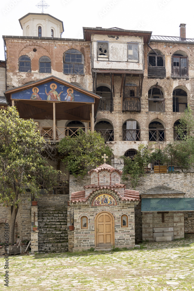 Holy mountain Athos, Greece, april 2017 – different views of monasteries 