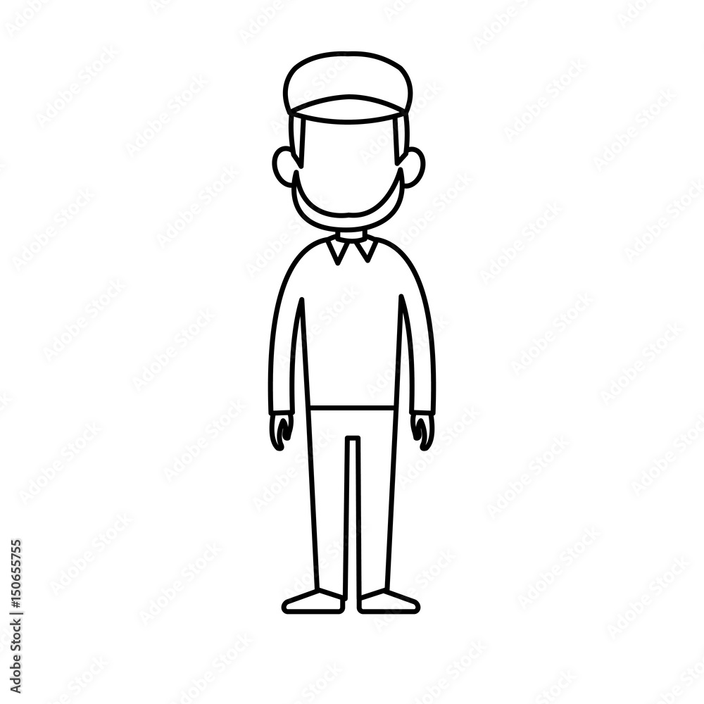 outline man person standing avatar image vector illustration outline man person standing avatar image vector illustration