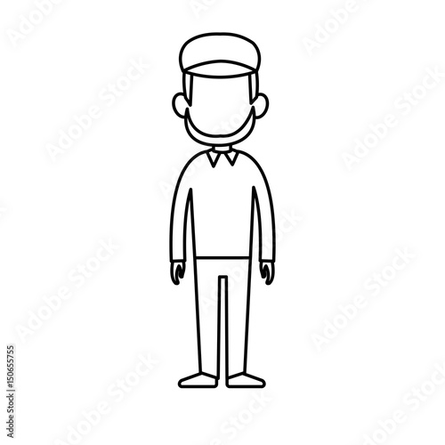 outline man person standing avatar image vector illustration