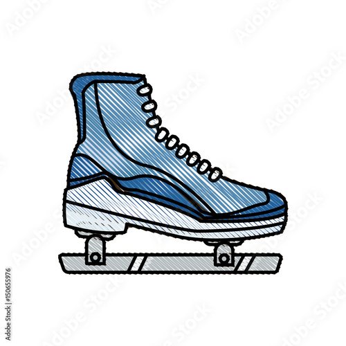 drawing ice roller skate sport image vector illustration