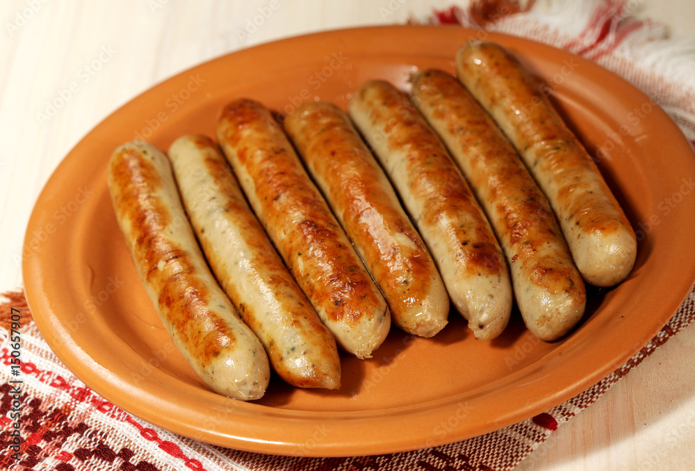 Barbecue grill sausages