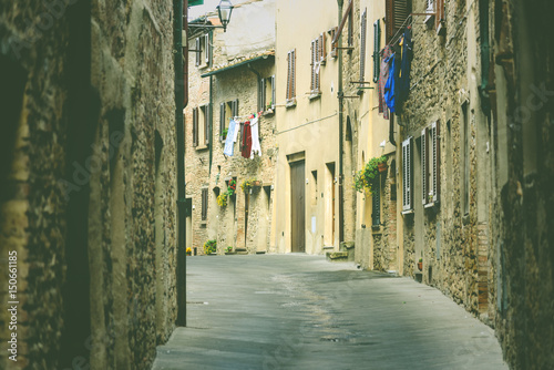 Fototapeta Naklejka Na Ścianę i Meble -   View of a street of the small and famous town of Volterra, Italy.