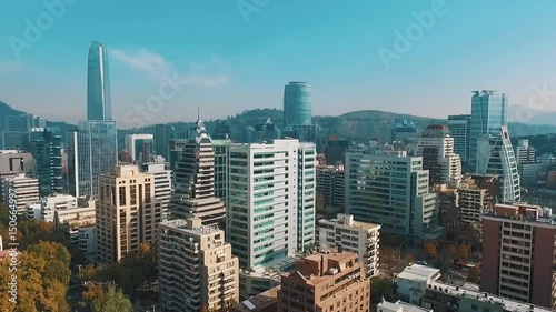 Amazing aerial shot of Santiago de Chile