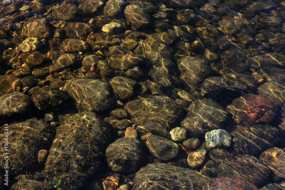 Stones under water, background