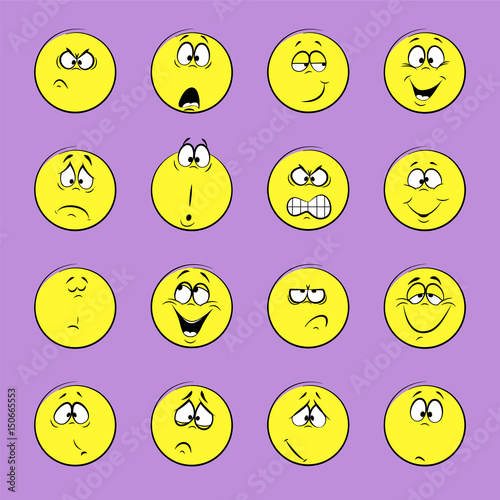Set of emoticons, emotion,  feelings, experience for icons