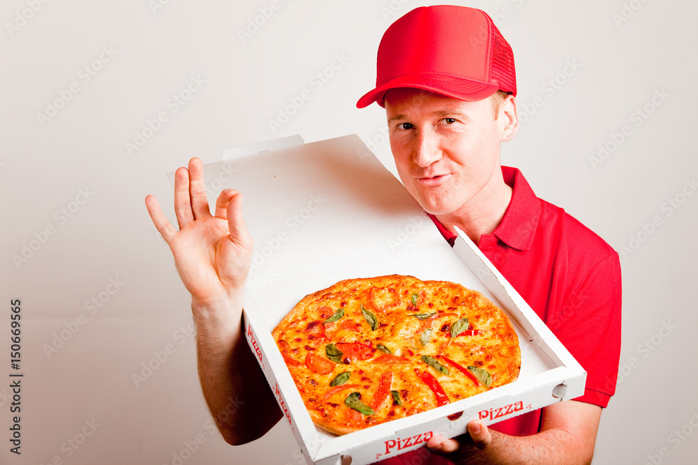 Pizza Delivery Boy StockFoto Adobe Stock
