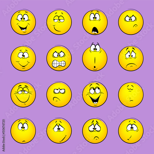 Set of emoticons, emotion,  feelings, experience for icons