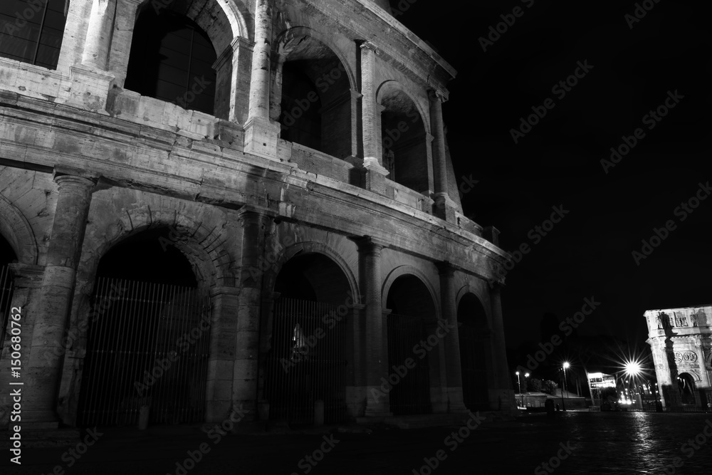 Nignt view of the Colosseum in Rome, Italy