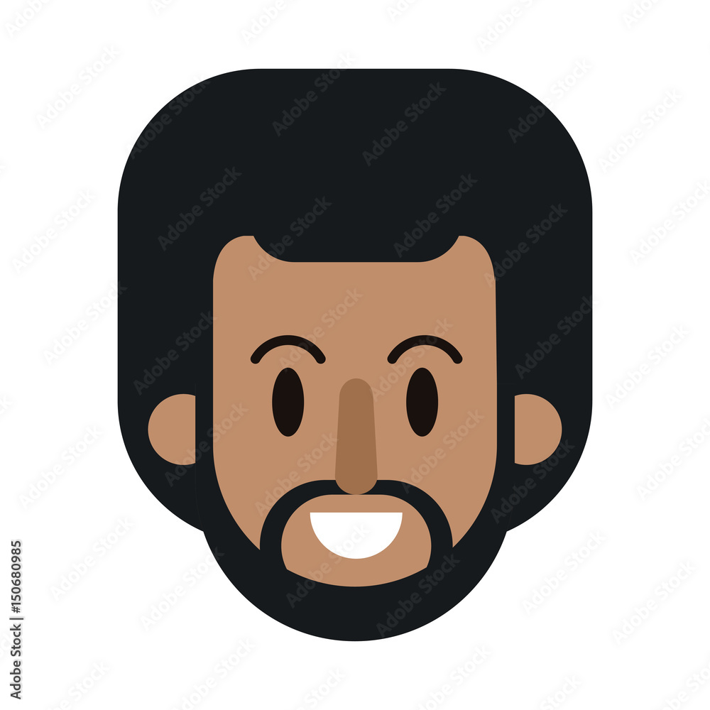 Fototapeta premium character african man face smiling vector illustration