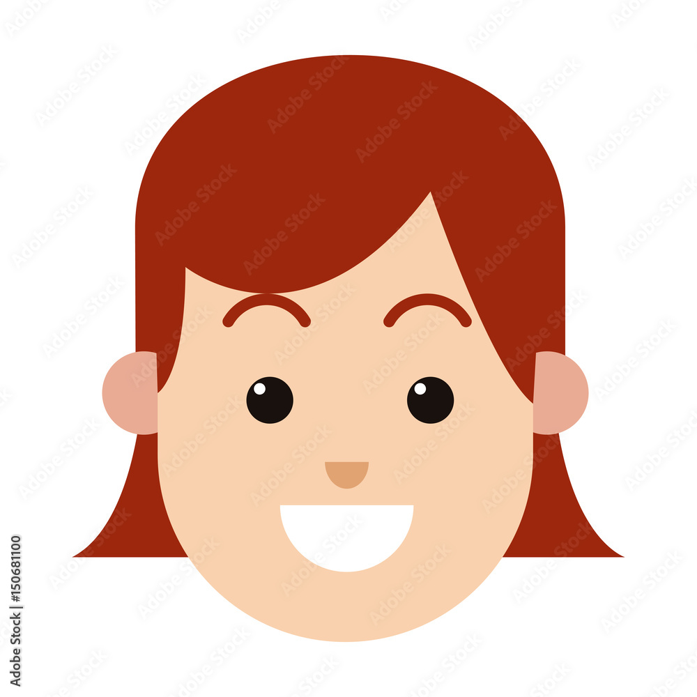 character woman female hairred smiling image vector illustration