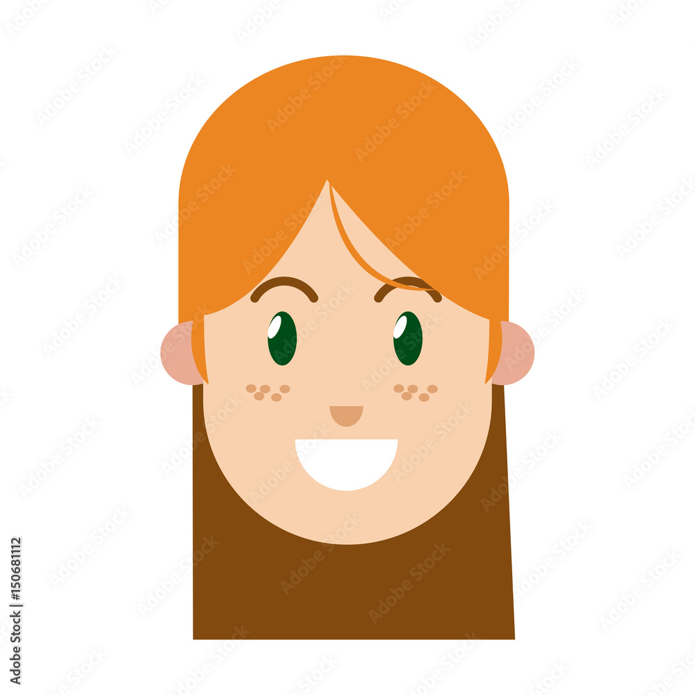 custom made wallpaper toronto digitalcharacter woman female green eye freckles vector illustration