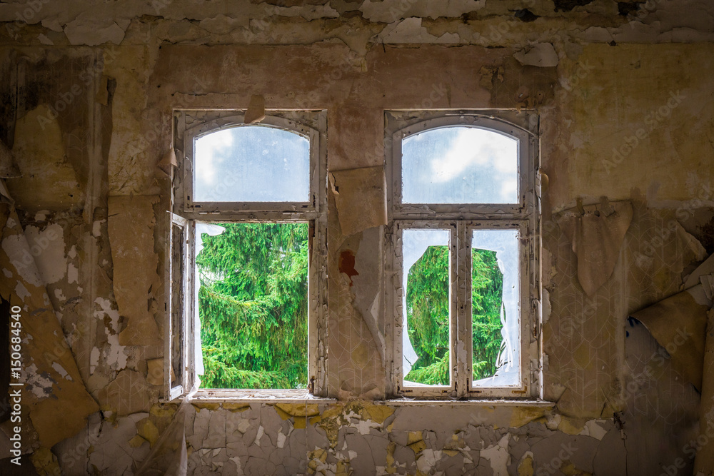 The old and ruined widow of building, lost places The old and ruined widow of building, lost places