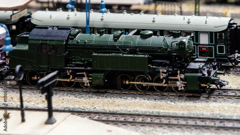 close up of a detailed train model diorama close up of a detailed train model diorama