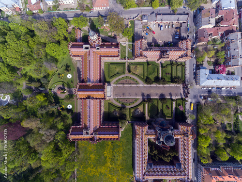 Aerial view of Chernivtsi University - one of the oldest universities in Ukraine photo