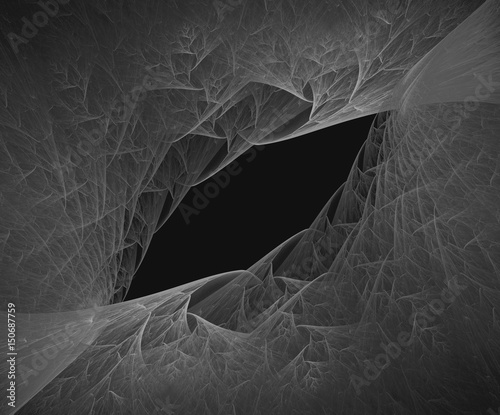 Fotografia Fractal black hole crack galaxy