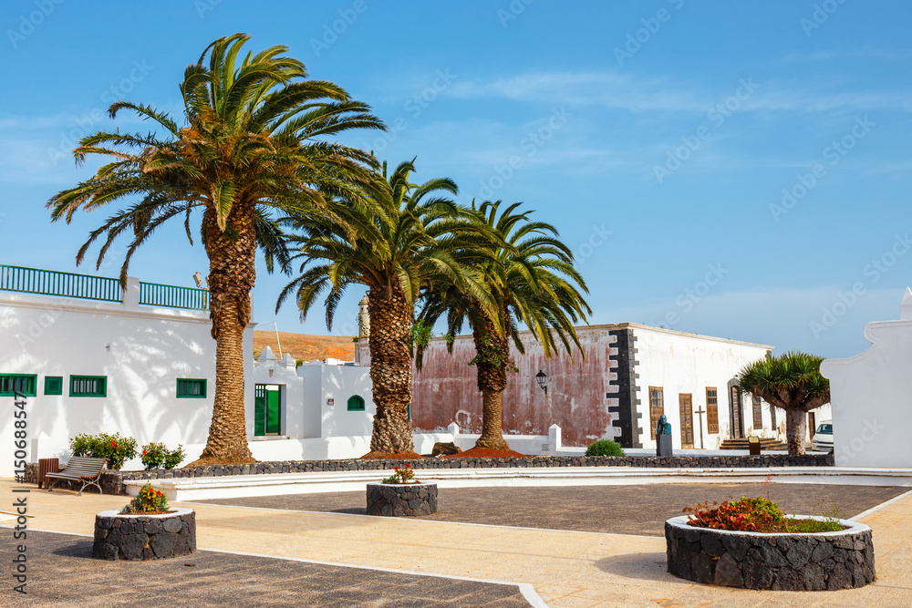 View of the city center of Teguise, former capital of the island of Lanzarote