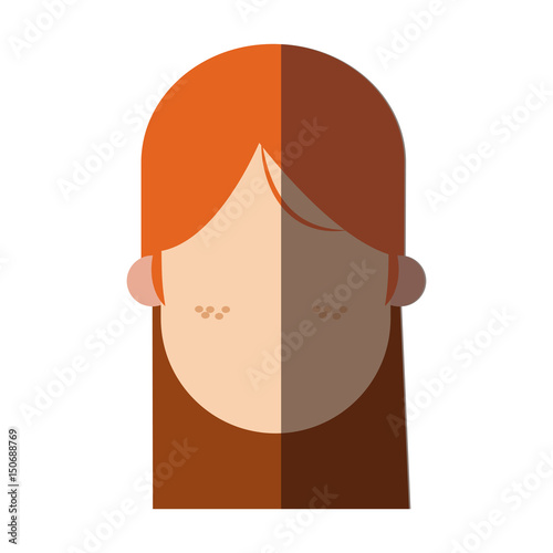 faceless head girl freckles people image vector illustration photo