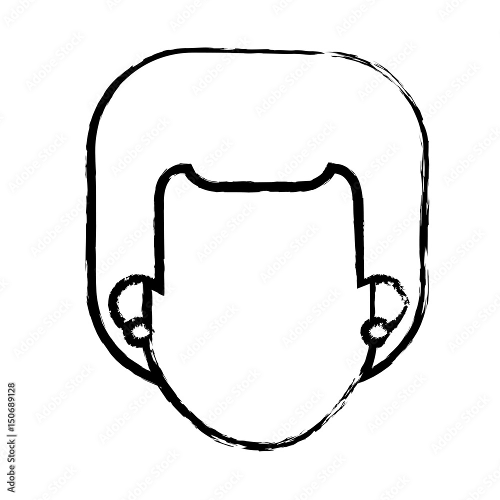 head faceless girl with earrings sketch vector illustration head faceless girl with earrings sketch vector illustration
