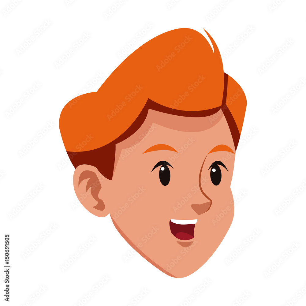 Fototapeta premium head boy laugh young avatar vector illustration
