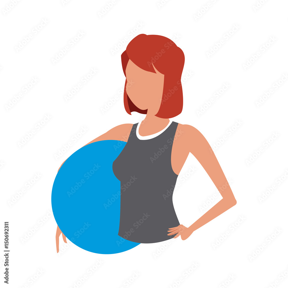 sport girl fitness fitball gym vector illustration sport girl fitness fitball gym vector illustration