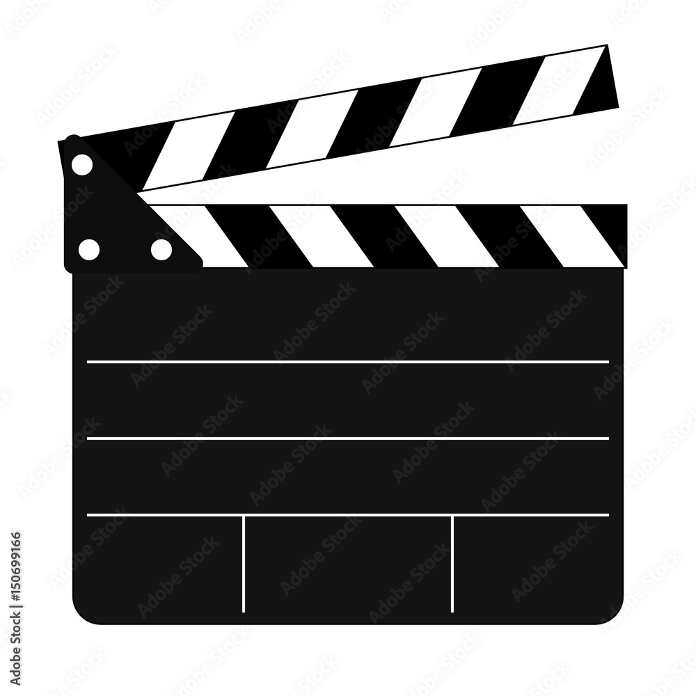 Clapper board with lines. Flat icon.