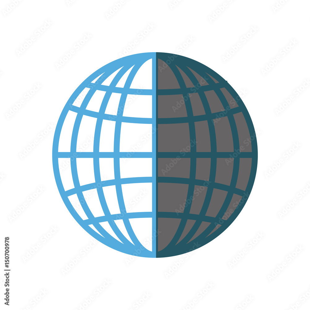globe connection technology system shadow vector illustration