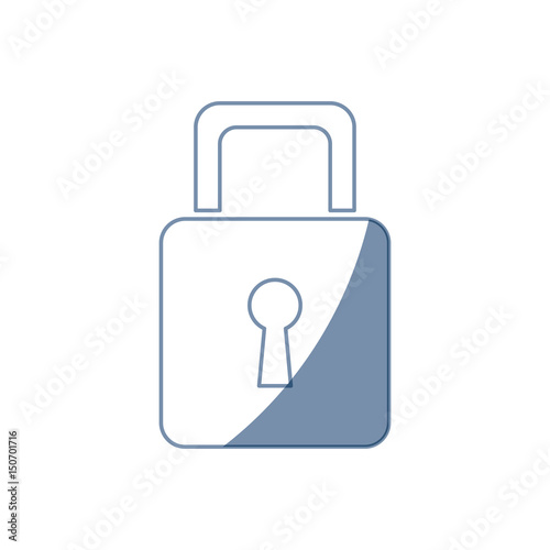 padlock security information technology data vector illustration