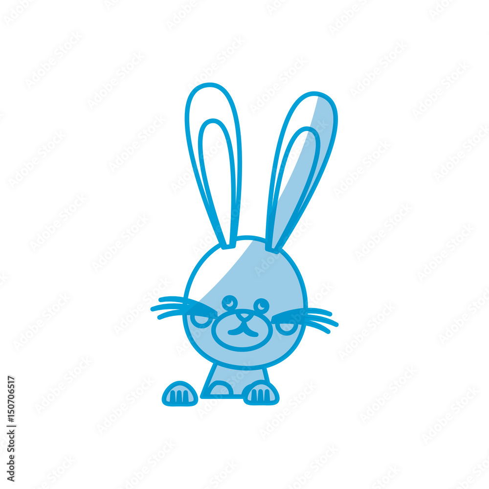 funny easter rabbit decoration celebration vector illustration