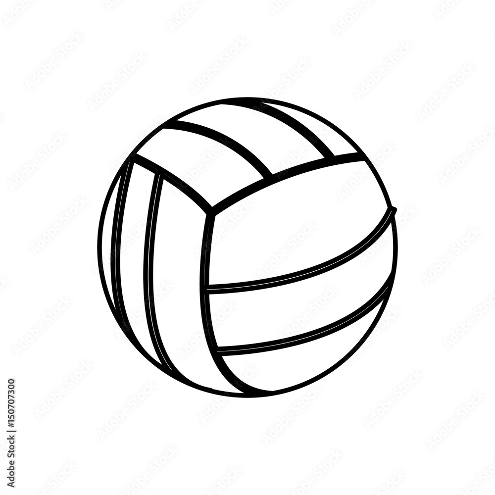 volleyball ball sport play equipment line vector illustration