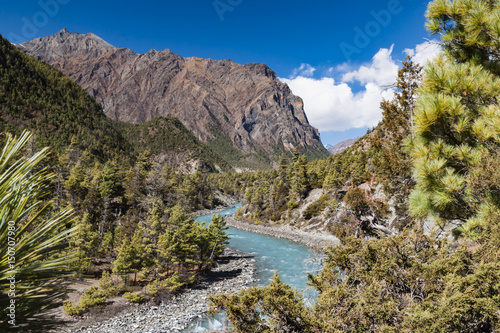 Rzeka Marshyangdi Khola, Himalaje, Nepal